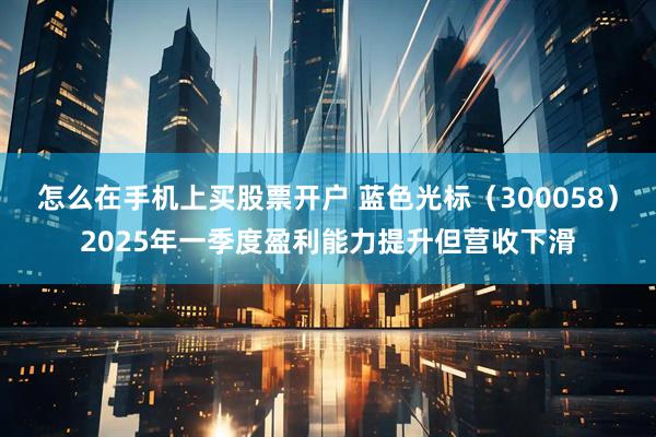 怎么在手机上买股票开户 蓝色光标（300058）2025年一季度盈利能力提升但营收下滑